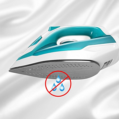 Aigostar Steel Blue 31HGB-Plancha de vapor de suela de acero inoxidable, 2200W, control de vapor variable, sistema antigoteo y función de autolimpieza. Depósito de 370ml. Diseño Exclusivo.