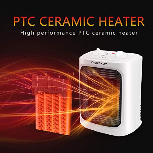 Aigostar Warmcube 33 LCG – Calefactor cerámico PTC, 2000W, portátil, tamaño mini, 2 velocidades, calor instantáneo, termostato ajustable. Diseño exclusivo.