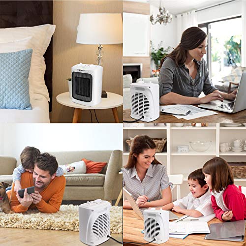 Aigostar Warmcube 33 LCG – Calefactor cerámico PTC, 2000W, portátil, tamaño mini, 2 velocidades, calor instantáneo, termostato ajustable. Diseño exclusivo.