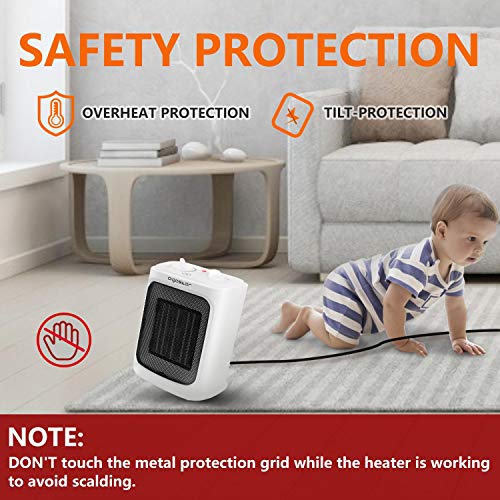 Aigostar Warmcube 33 LCG – Calefactor cerámico PTC, 2000W, portátil, tamaño mini, 2 velocidades, calor instantáneo, termostato ajustable. Diseño exclusivo.