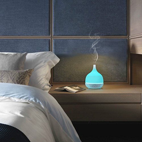 Aiho Humidificador 500ml Ultrasónico Difusor de Aceites Esenciales Aromaterapia 7-Color LED 4 Ajustes de Tiempo Para Yoga Spa Hogar Oficina Dormitorio Baño