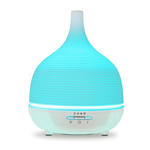 Aiho Humidificador 500ml Ultrasónico Difusor de Aceites Esenciales Aromaterapia 7-Color LED 4 Ajustes de Tiempo Para Yoga Spa Hogar Oficina Dormitorio Baño
