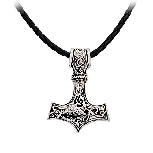 AILUOR - Collar con Colgante de Nudo Celta para Hombre con Martillo de Thor nórdico, joyería escandinava