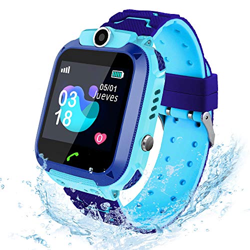AIMIUVEI Smartwatch Niños, Reloj Inteligente Niño IP67, LBS, Llamada Bidireccional, SOS Modo de Clase, Cámara, Juegos, Regalo para Niño Niña de 3-12 años, Smartwatch soporta 2G Tarjeta Micro SIM