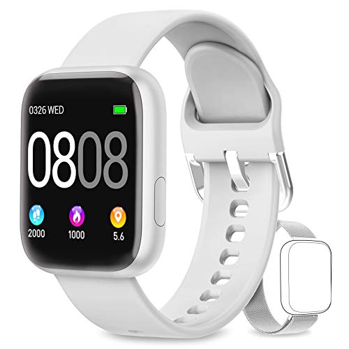 AIMIUVEI Smartwatch, Reloj Inteligente Mujer Hombre IP67 con Pulsómetro, 1.4 Inch Smartwatch Presión Arterial Monitor de Sueño GPS Podómetro Pulsera Actividad Inteligente Compatible con iOS y Android