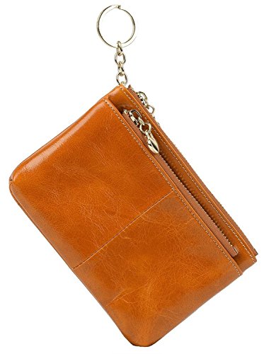 AINIMOER Unisex piel auténtica Monedero coche Caso Clave Llavero Llavero Bolso De Mano -  Marrón -