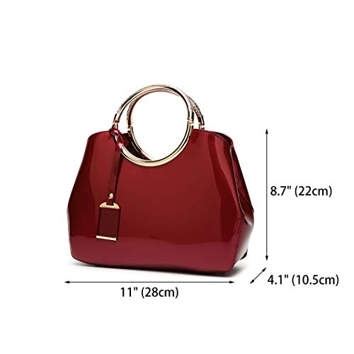 AINUOEY Bolsos Para Mujer Shoppers y Bolsos de Hombro Bolsos Bandolera Vestir Burdeos