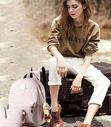 AINUOEY Mujer Bolsos Mochila Vestir Antirobo Pequeña Casual Bandolera Cuero Hombro Piel de PU Piszkosfehér