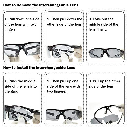 Aiooy Gafas De Sol Polarizadas,Gafas de Sol Deportivas,con 5 Lentes Intercambiables UV400 Protección Antivaho Antireflejo Anti Viento,Correr Golf Beisbol Surf Conducción Esquiando UV400 Protección