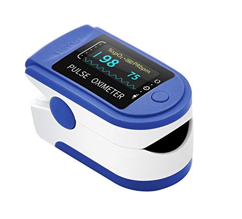 AIQURA pulsómetro de dedo oxígeno – pulsioxímetro de dedo profesional – oxímetro medidor de oxígeno en sangre portátil - SpO2, frecuencia del pulso, BPM