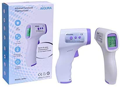 AIQURA Termómetro Infrarrojos Sin Contacto Médico - pistola láser con pantalla digital - medición frontal y corporal a distancia para bebé niño adulto profesional