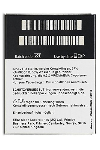 Air Optix Aqua Color 10096219 Lentes de Contacto, R 8.6, D 14.2, Dioptría 4.25, Color Gris - 2 Unidades