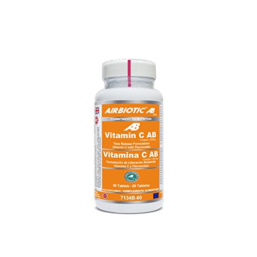 Airbiotic AB, Vitamin C Complex, 1.000 mg, 60 Tabletas de Liberación Sostenida, Vitaminas para el Sistema Inmunitario y Contra la Fatiga