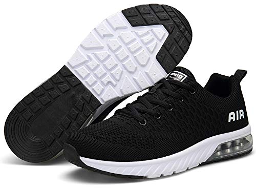 Aire Zapatillas Fitness Hombre Zapatos Deportivos para Casual Correr Transpirables Gimnasio Sneakers Negro 43 EU