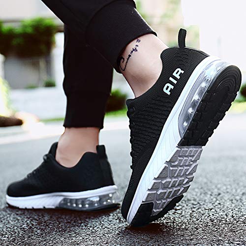 Aire Zapatillas Fitness Hombre Zapatos Deportivos para Casual Correr Transpirables Gimnasio Sneakers Negro 43 EU