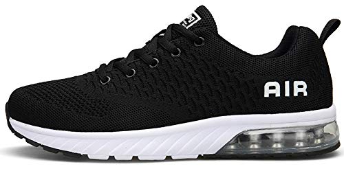 Aire Zapatillas Fitness Hombre Zapatos Deportivos para Casual Correr Transpirables Gimnasio Sneakers Negro 43 EU