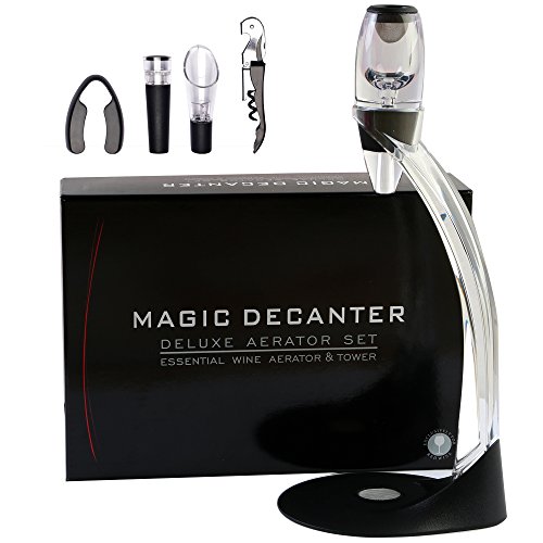 Aireador de vino Decantador de vino - ASOG Magic Decanter Jarra de vino con torre, juego de regalo ideal