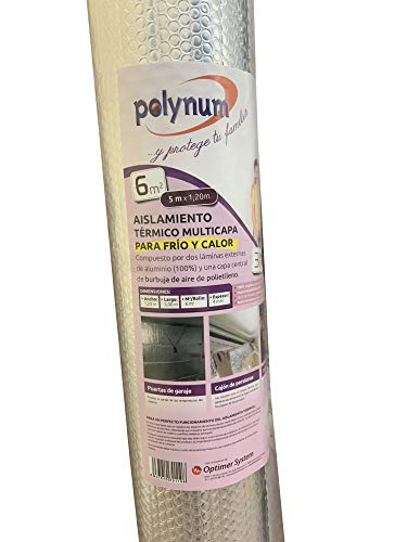 Aislamiento térmico multicapa para frío y calor - 6m2 - para puertas de garaje, cajones de de persiana, contradores de agua y calefacción