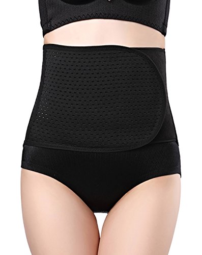 Aivtalk - Faja Modeladora de Recuperación de Posparto Shapewear Faja Abdominal para Adelgazar Women´s Maternidad Reducir Fatiga con Velcro Ajustable Transpirable - Negro