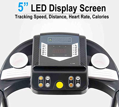 AiWoo Cinta de correr para hogar, Peso máximo de 150 kg, eléctrica, plegable, motorizada, con 12 programas predefinidos, pantalla LED, máquina de fitness