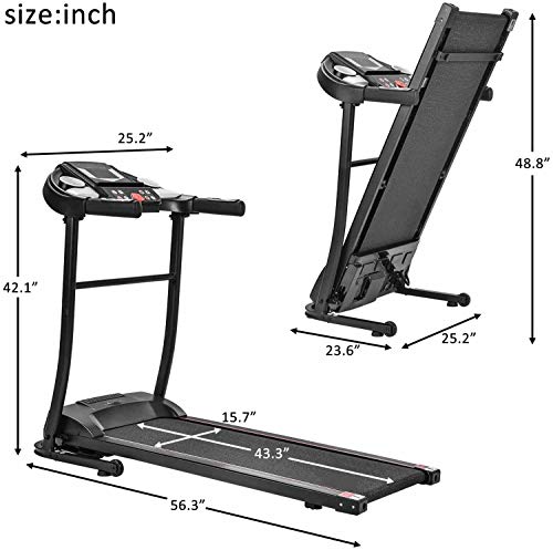 AiWoo Cinta de correr para hogar, Peso máximo de 150 kg, eléctrica, plegable, motorizada, con 12 programas predefinidos, pantalla LED, máquina de fitness