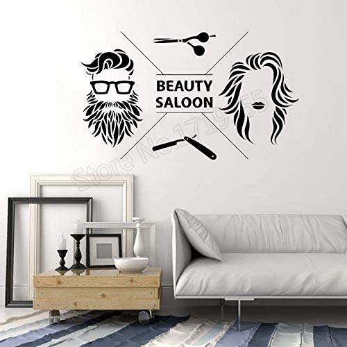 Ajcwhml Cotizaciones Salón de Belleza Pegatinas de Pared de Vinilo Salón de Belleza Peluquería Peluquería Pegatinas Diseño de Carteles Interior - 57X34CM-57X34CM