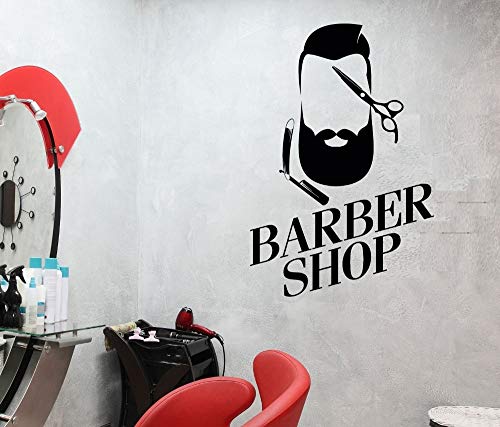 Ajcwhml Hombre salón peluquería Pegatinas de Pared Vinilo barbería peluquería Pared calcomanía Corte de Pelo SPA decoración Interior diseño de señal 79x119cm