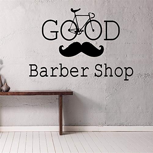 Ajcwhml Peluquería Vinilo Pegatinas de Pared Hombre salón de Belleza peluqueros Art Decor Peinado extraíble decoración para el hogar Verde 74x42 cm