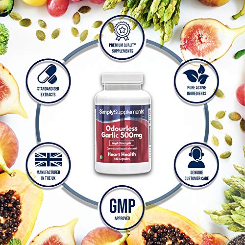 Ajo 500mg - ¡Bote para un año! - Apto para veganos - 360 Cápsulas - SimplySupplements