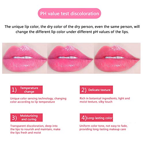 AJUMKER Bálsamo labial natural Jelly que cambia de color Lápiz labial Tentación hidratante natural Bálsamo labial de flores secas Reparación antiarrugas Bálsamo labial de invierno femenino Rosa claro