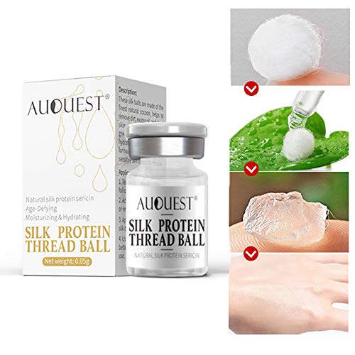 AJUMKER Bola de hilo de proteína de seda Proteína hidrolizada antiarrugas Cuidado de la piel Hidratante esencia antienvejecimiento Bola de seda multifuncional