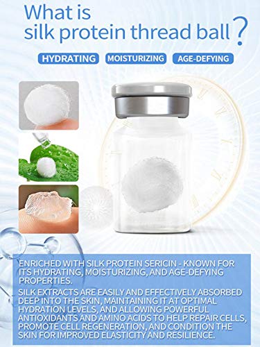 AJUMKER Bola de hilo de proteína de seda Proteína hidrolizada antiarrugas Cuidado de la piel Hidratante esencia antienvejecimiento Bola de seda multifuncional