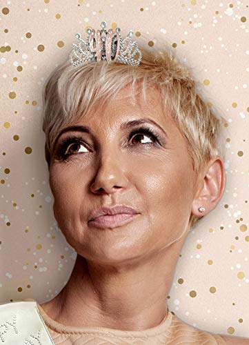 Alandra Birthdays TIARA-40 - Tiara para 40 cumpleaños (oro rosa), color crema y plata rosa, talla única