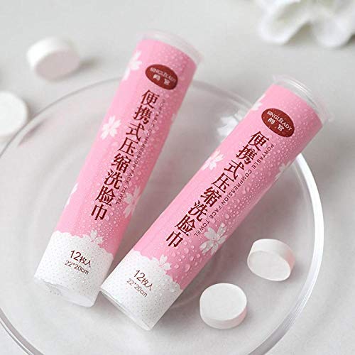 Alarmclocker8B Monedas comprimidas secas de Viaje Desechables Lavado de Cara Tejido húmedo Tejido de Viaje 12 Piezas