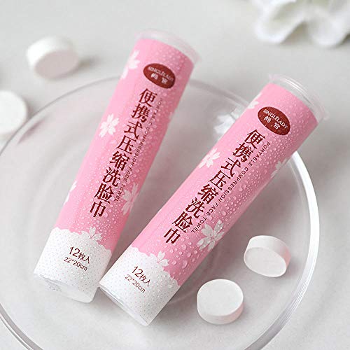 Alarmclocker8B Monedas comprimidas secas de Viaje Desechables Lavado de Cara Tejido húmedo Tejido de Viaje 12 Piezas
