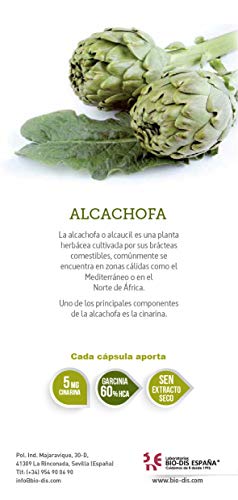 Alcachofa complex 2.300 mg 60 cápsulas. Con cola de caballo, opuntia, garcinia cambogia y sen.