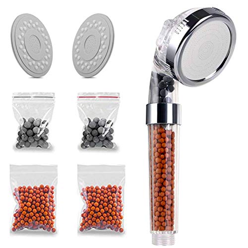 Alcachofa de Ducha, ASUII Cabezal de Ducha, Filtro de Ahorro de Agua a Alta Presión Con Función de Filtro Portátil de Tres Capas, Ducha Móvil, 2 Juegos de Accesorios, 3 Modos de Presión Ajustable