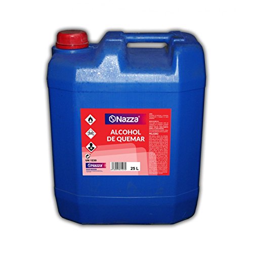 Alcohol de Quemar | Enérgica acción desengrasante | Combustible para el encendido de barbacoas y chimeneas | Envase de Plástico de 25 Litros