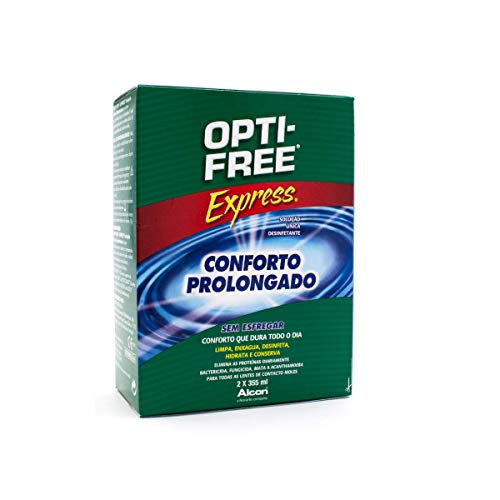 Alcon Opti-Free Express - Líquido para lentes de contacto, paquete de 2 frascos de 355 ml
