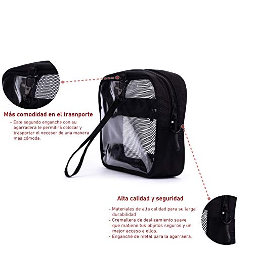 Aldertis - Neceser de Viaje Transparente para avión de Mujer y Hombre, Impermeable, de PVC para organizar Accesorios de Viaje y artículos de Aseo. Estuche o Bolso Transparente.