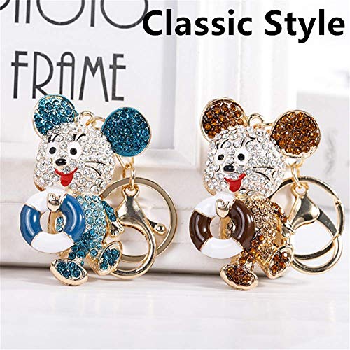 Aleación Llavero Regalo Llaveros Lifebuoy Llavero Coche Mouse Llavero Adorno Diamante Llavero Cuero Colgante Llavero Cuero niña Llavero Cuero