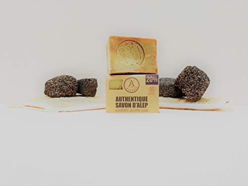 ALEPEO | Jabón de Alepo | Jabón natural con 20% de aceite de laurel para el cuerpo y el cabello | 100% Vegano, hecho a mano, sin aceite de palma, sin plástico | ECOCERT COSMOS NATURAL