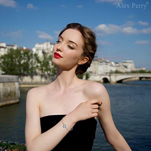 Alex Perry Regalos para Ella Regalos para Mujeres Pulseras de Plata para Mujeres, Oro Blanco Pulseras de la Amistad Pulseras para Niñas Regalos para Mamá Novia Joyas para Mujeres Caja de Joyería