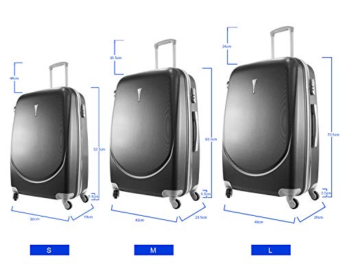 Alexander 28'' ABS Maleta de Viaje Equipaje 73.5*48*26 cm 83L Estructura Rígida Ligera con Asa Telescópica 4 Ruedas Giratorias y Cerratura 4 Colores 3 Tamaños a Elegir (Amarillo, L) 1300GR-L
