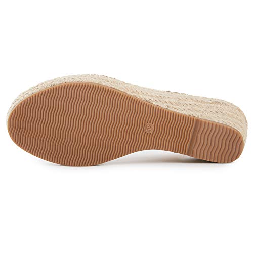 Alexis Leroy Peep Toe Correas Cruzadas Slingback Alpargatas Plataforma Sandalias de Cuña para Mujer Verde 41 EU