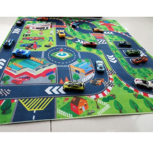 Alfombra de juegos para niños, ideal para jugar con coches y juguetes, alfombra de juegos educativa, ideal para niños viajes/interiores y exteriores, de forma segura