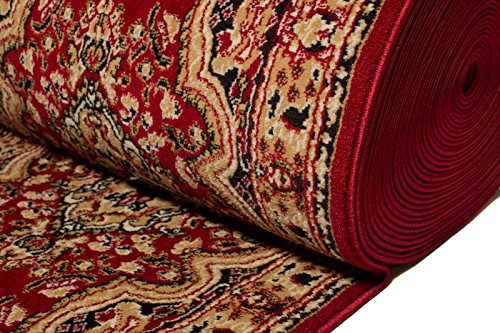 Alfombra De Pasillo Tradicional - Color Rojo De Diseño Oriental - Mejor Calidad - Diferentes Dimensiones S-XXXL 90 x 150 cm
