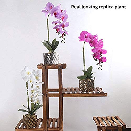 Alicemall Flores Artificiales Flor Mariposa con Maceta Blanco Decoración Hogar Artificial Planta de Flor Orquídea Mariposa Blanco