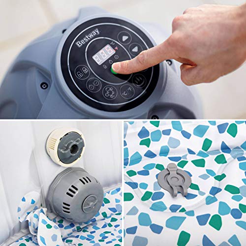 Alice's Garden - Spa Lay-Z Airjet plus - Milán - Jacuzzi 6 personas redondo Ø200cm, PVC, con control remoto, calefacción, inflador, filtro, difusor, manta aislante