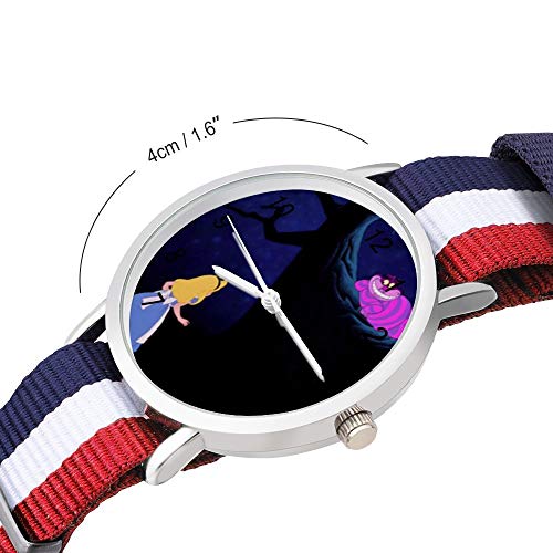 Alicia en el país de las maravillas reloj de ocio reloj de cuarzo para hombres mujeres niños amigos regalos